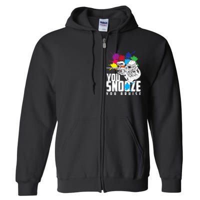 You Snooze You Bruise Funny Paintball Gift Full Zip Hoodie