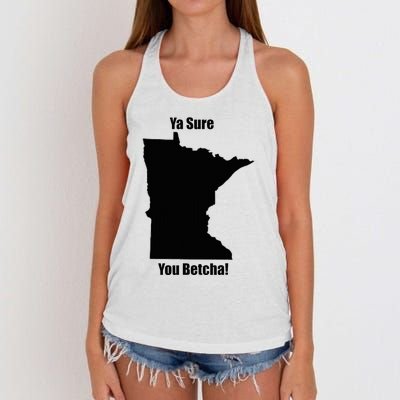 Ya Sure You Betcha! Minnesota Women's Knotted Racerback Tank