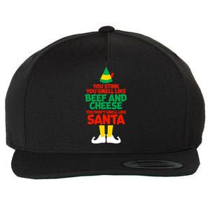 You Stink You Smell Like Beef And Cheese Elf Christmas Wool Snapback Cap