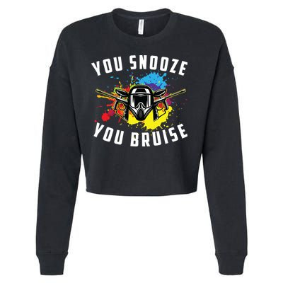 You Snooze You Bruise Adult & Paintball Cropped Pullover Crew