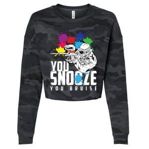 You Snooze You Bruise Funny Paintball Gift Cropped Pullover Crew