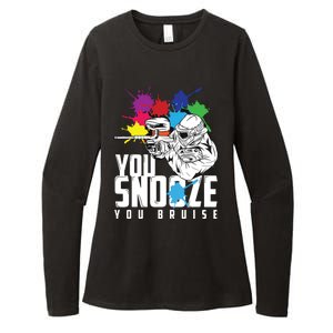 You Snooze You Bruise Funny Paintball Gift Womens CVC Long Sleeve Shirt