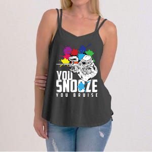 You Snooze You Bruise Funny Paintball Gift Women's Strappy Tank