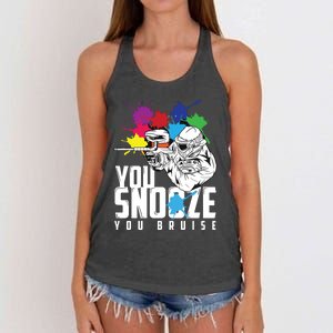 You Snooze You Bruise Funny Paintball Gift Women's Knotted Racerback Tank