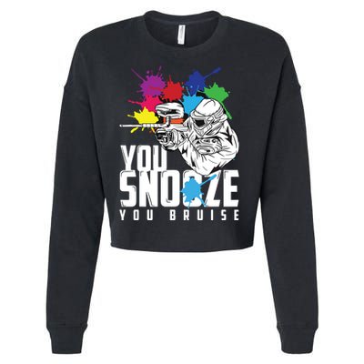 You Snooze You Bruise Funny Paintball Gift Cropped Pullover Crew