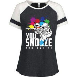 You Snooze You Bruise Funny Paintball Gift Enza Ladies Jersey Colorblock Tee