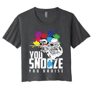 You Snooze You Bruise Funny Paintball Gift Women's Crop Top Tee