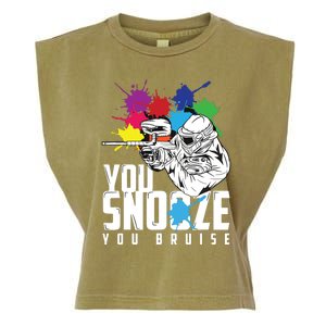 You Snooze You Bruise Funny Paintball Gift Garment-Dyed Women's Muscle Tee