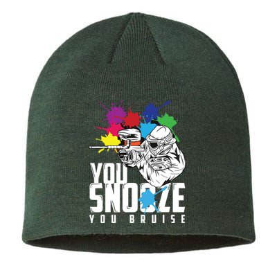 You Snooze You Bruise Funny Paintball Gift Sustainable Beanie