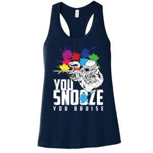 You Snooze You Bruise Funny Paintball Gift Women's Racerback Tank