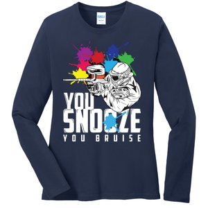 You Snooze You Bruise Funny Paintball Gift Ladies Long Sleeve Shirt