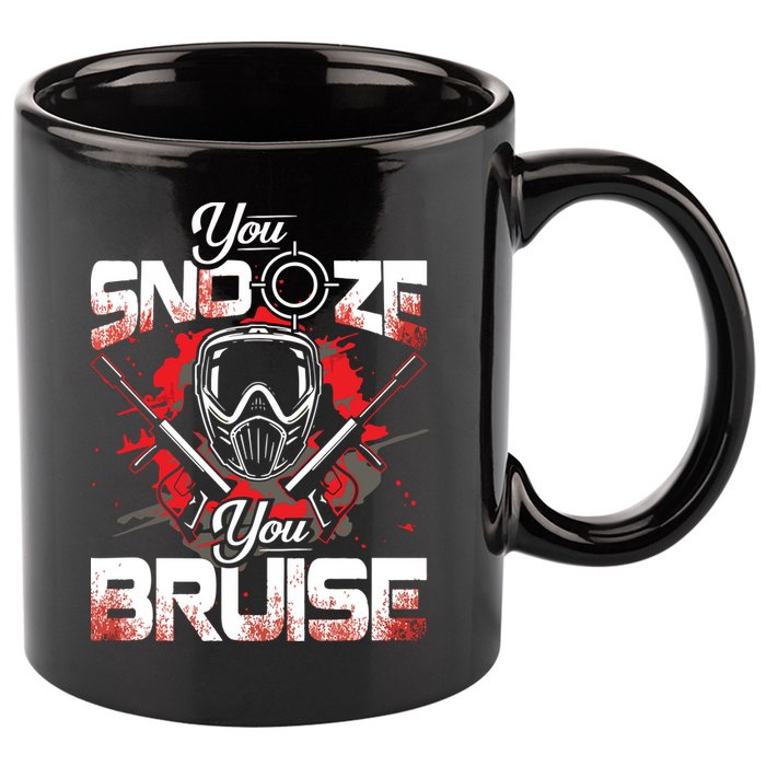 You Snooze You Bruise Funny Paintball 11oz C Handle Ceramic Mug