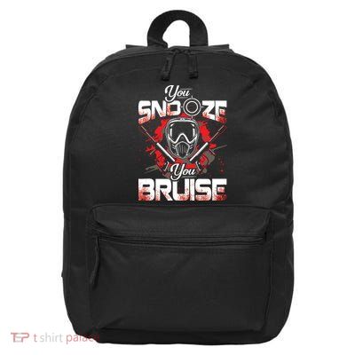 You Snooze You Bruise Funny Paintball 16 in Basic Backpack
