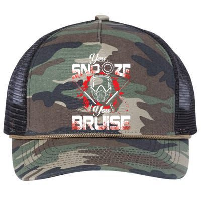 You Snooze You Bruise Funny Paintball Retro Rope Trucker Hat Cap