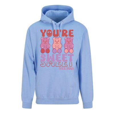 You’Re Sweet Yes You Echo Text Teddy Bear Valentine’S Day Unisex Surf Hoodie