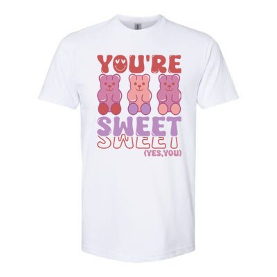 You’Re Sweet Yes You Echo Text Teddy Bear Valentine’S Day Softstyle® CVC T-Shirt