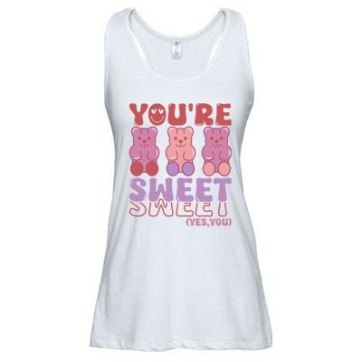 You’Re Sweet Yes You Echo Text Teddy Bear Valentine’S Day Ladies Essential Flowy Tank