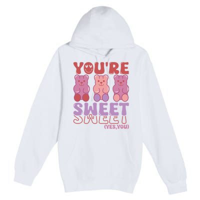 You’Re Sweet Yes You Echo Text Teddy Bear Valentine’S Day Premium Pullover Hoodie