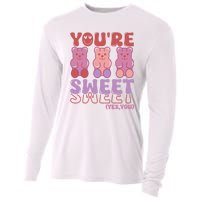 You’Re Sweet Yes You Echo Text Teddy Bear Valentine’S Day Cooling Performance Long Sleeve Crew