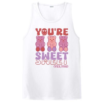 You’Re Sweet Yes You Echo Text Teddy Bear Valentine’S Day PosiCharge Competitor Tank