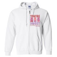 You’Re Sweet Yes You Echo Text Teddy Bear Valentine’S Day Full Zip Hoodie