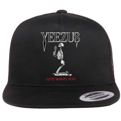 Yeezus Skeleton Flat Bill Trucker Hat