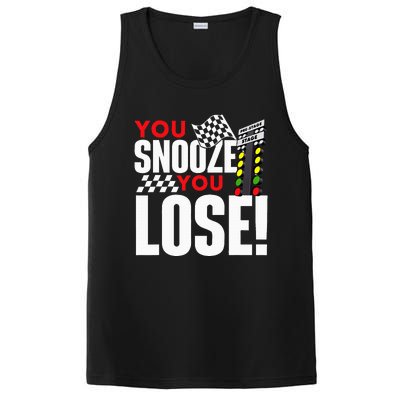 You Snooze You Lose Funny Drag Racer Race Car Drag Racing PosiCharge Competitor Tank