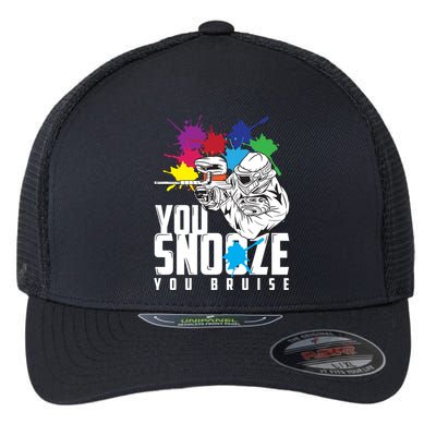 You Snooze You Bruise Funny Paintball Gift Gift Flexfit Unipanel Trucker Cap