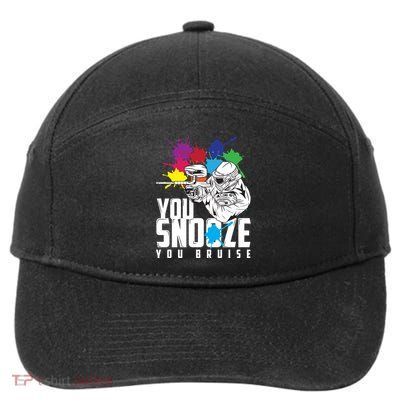 You Snooze You Bruise Funny Paintball Gift Gift 7-Panel Snapback Hat