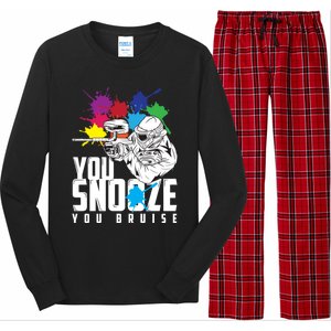 You Snooze You Bruise Funny Paintball Gift Gift Long Sleeve Pajama Set