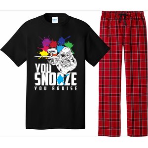 You Snooze You Bruise Funny Paintball Gift Gift Pajama Set