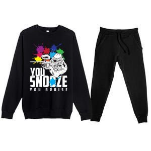 You Snooze You Bruise Funny Paintball Gift Gift Premium Crewneck Sweatsuit Set