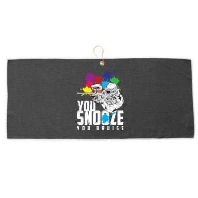 You Snooze You Bruise Funny Paintball Gift Gift Large Microfiber Waffle Golf Towel