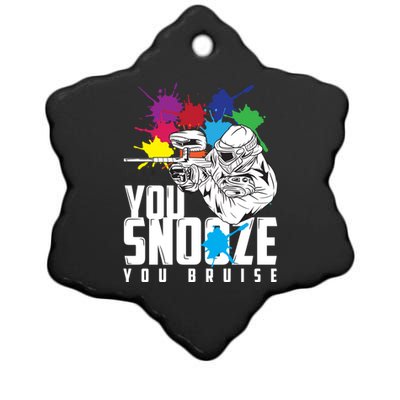 You Snooze You Bruise Funny Paintball Gift Gift Ceramic Star Ornament