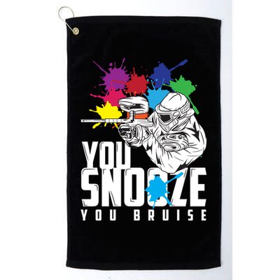 You Snooze You Bruise Funny Paintball Gift Gift Golf Towel