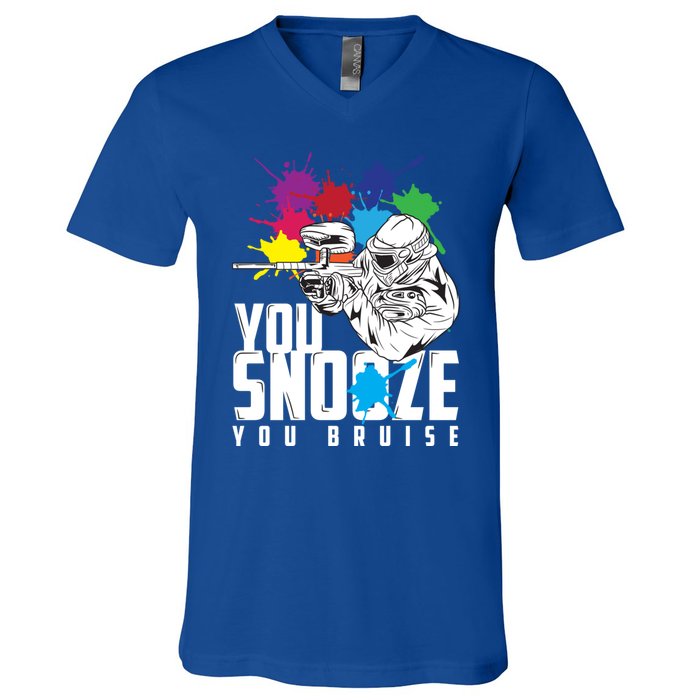 You Snooze You Bruise Funny Paintball Gift Gift V-Neck T-Shirt