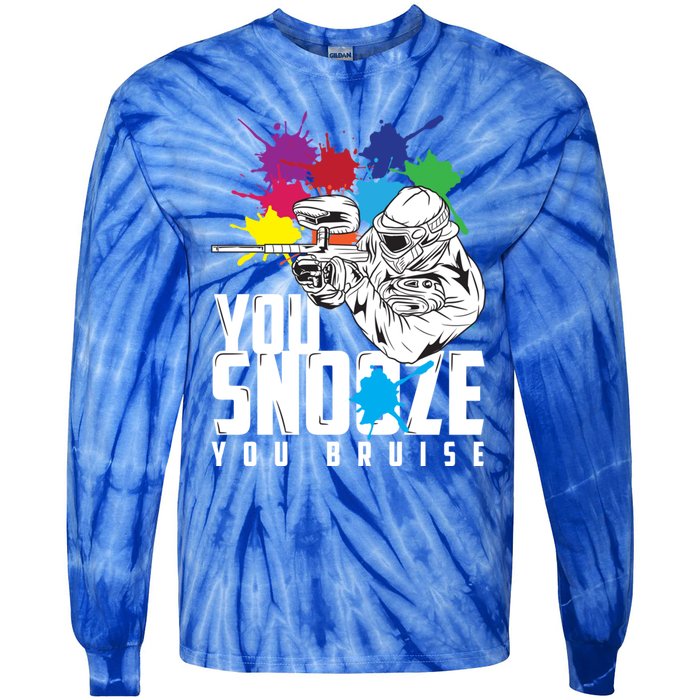 You Snooze You Bruise Funny Paintball Gift Gift Tie-Dye Long Sleeve Shirt