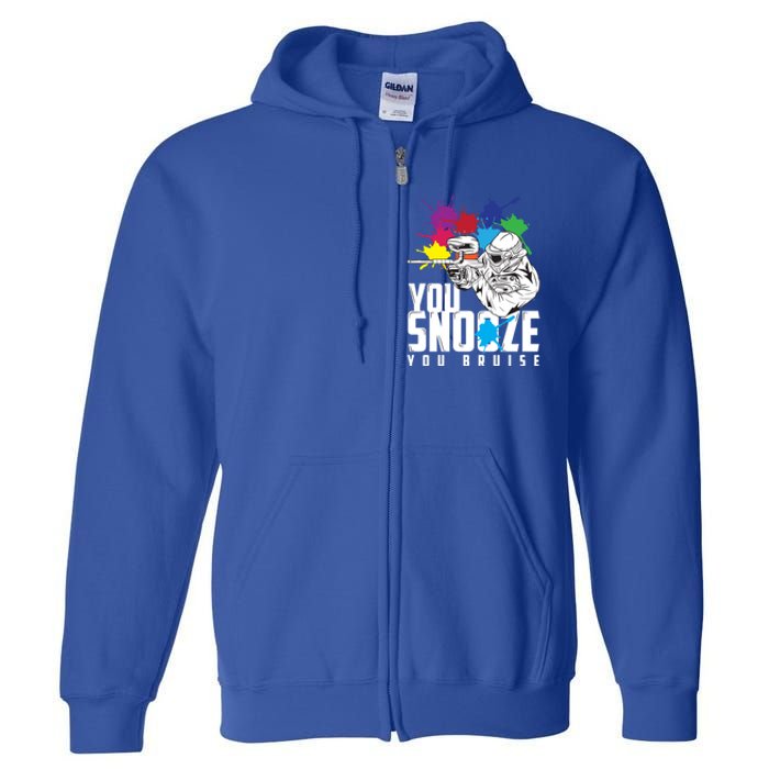 You Snooze You Bruise Funny Paintball Gift Gift Full Zip Hoodie