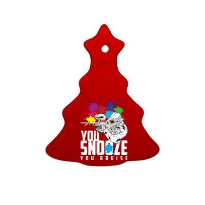 You Snooze You Bruise Funny Paintball Gift Gift Ceramic Tree Ornament