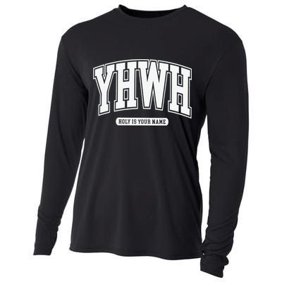 Yhwh Svg Yhwh Varsity Yhwh Christian Cooling Performance Long Sleeve Crew