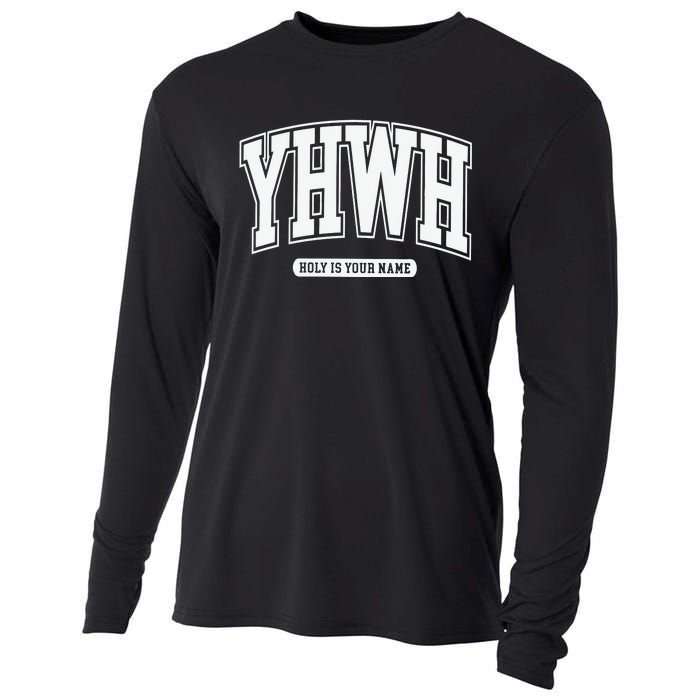 Yhwh Svg Yhwh Varsity Yhwh Christian Cooling Performance Long Sleeve Crew