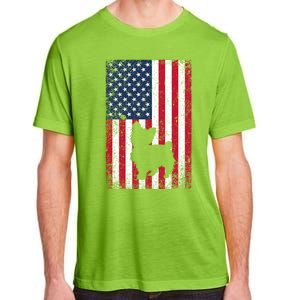 Yorkshire Terrier America Flag Patriot Veteran July 4 Gift Adult ChromaSoft Performance T-Shirt