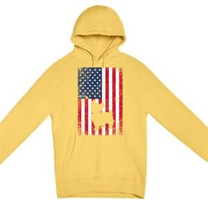 Yorkshire Terrier America Flag Patriot Veteran July 4 Gift Premium Pullover Hoodie