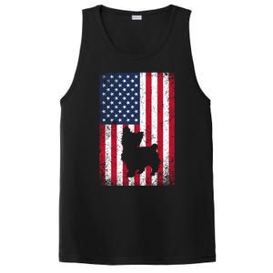 Yorkshire Terrier America Flag Patriot Veteran July 4 Gift PosiCharge Competitor Tank