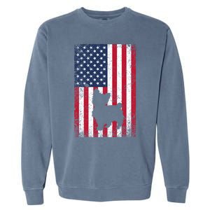 Yorkshire Terrier America Flag Patriot Veteran July 4 Gift Garment-Dyed Sweatshirt