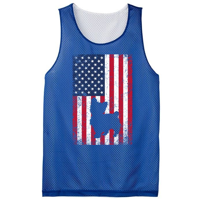 Yorkshire Terrier America Flag Patriot Veteran July 4 Gift Mesh Reversible Basketball Jersey Tank