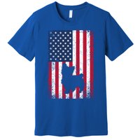 Yorkshire Terrier America Flag Patriot Veteran July 4 Gift Premium T-Shirt