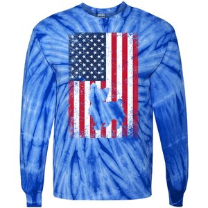 Yorkshire Terrier America Flag Patriot Veteran July 4 Gift Tie-Dye Long Sleeve Shirt