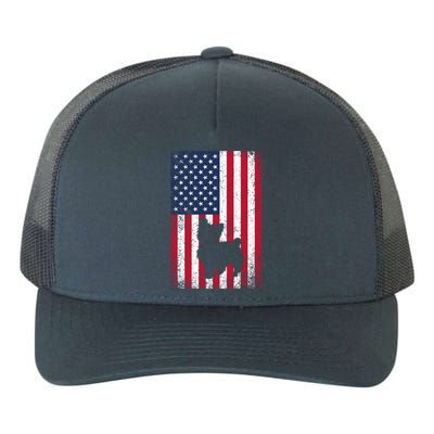 Yorkshire Terrier America Flag Patriot Veteran July 4 Gift Yupoong Adult 5-Panel Trucker Hat