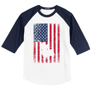 Yorkshire Terrier America Flag Patriot Veteran July 4 Gift Baseball Sleeve Shirt